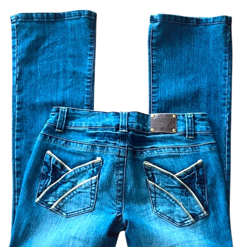 Rampage Blue Boot Cut Jeans with Unique Stitching